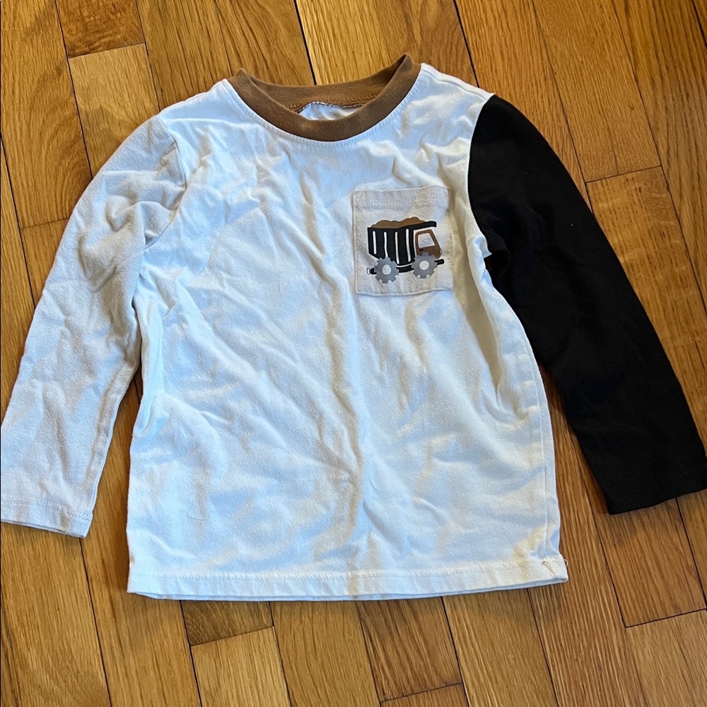 Garanimals White and Black Long Sleeve Shirt with Truck Patch
